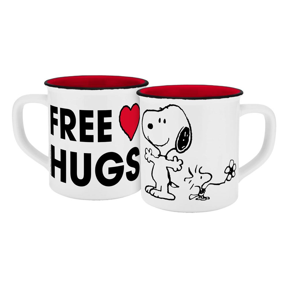 Peanuts enamel look Mug Free Hugs