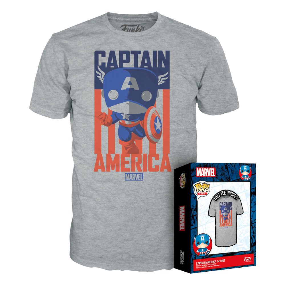 Marvel  POP! Tees T-Shirt Captain America Size L