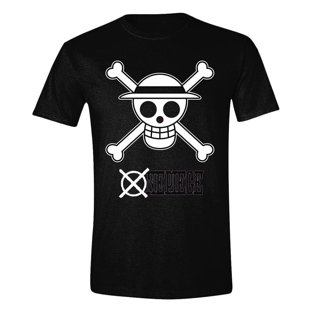 One Piece T-Shirt Skull Black & White Size M