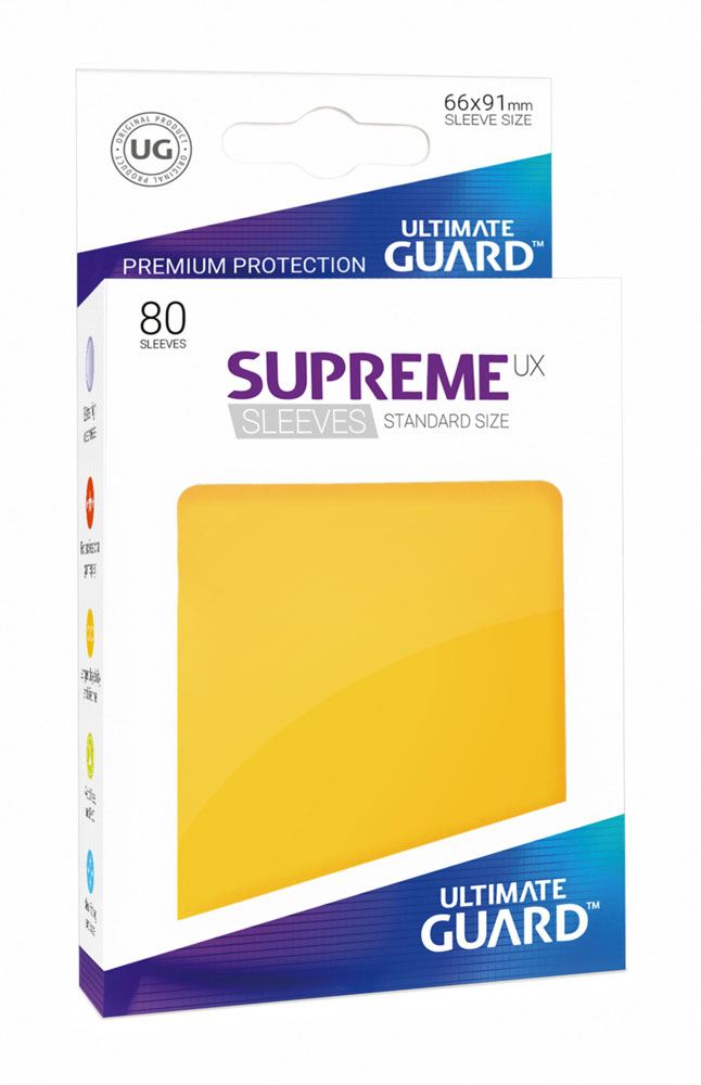 Ultimate Guard Supreme UX Sleeves Standard Size Yellow (80) - Damaged packaging