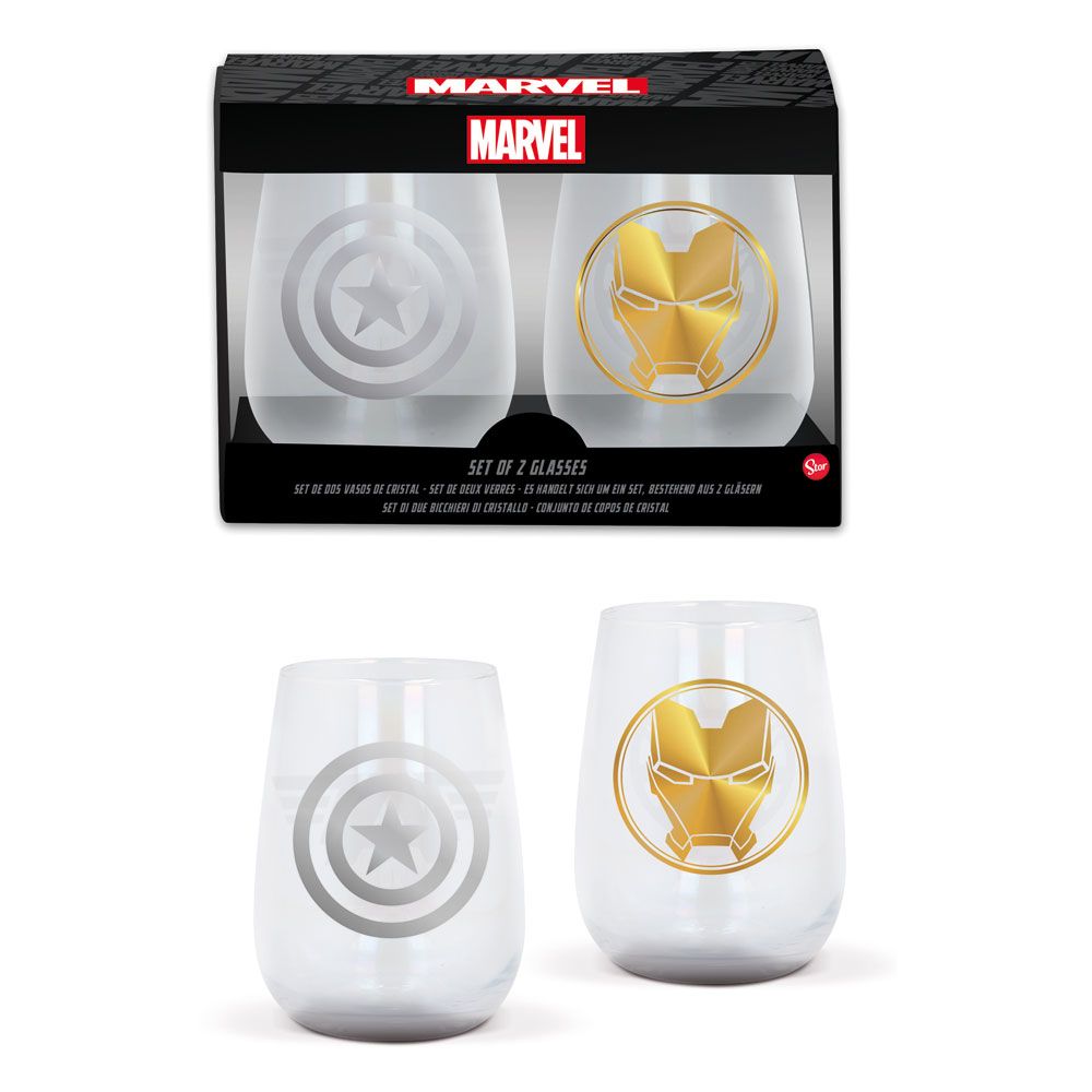 Marvel Avengers Crystal Glasses 2-Packs Case (6) - Damaged packaging