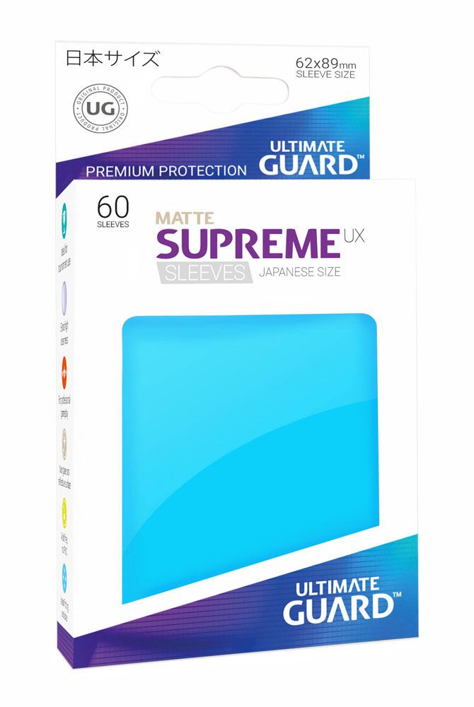 Ultimate Guard Supreme UX Sleeves Japanese Size Matte Light Blue (60) - Damaged packaging