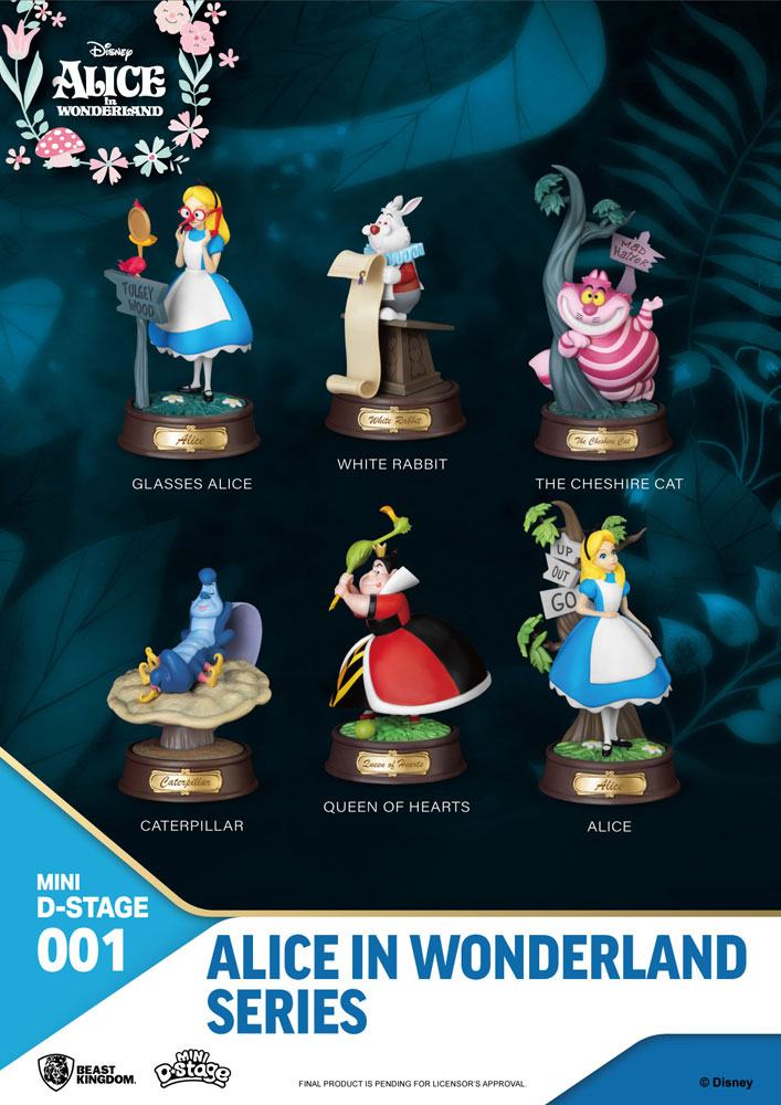 Alice in Wonderland Mini Diorama Stage Statues 6-pack 10 cm - Damaged packaging