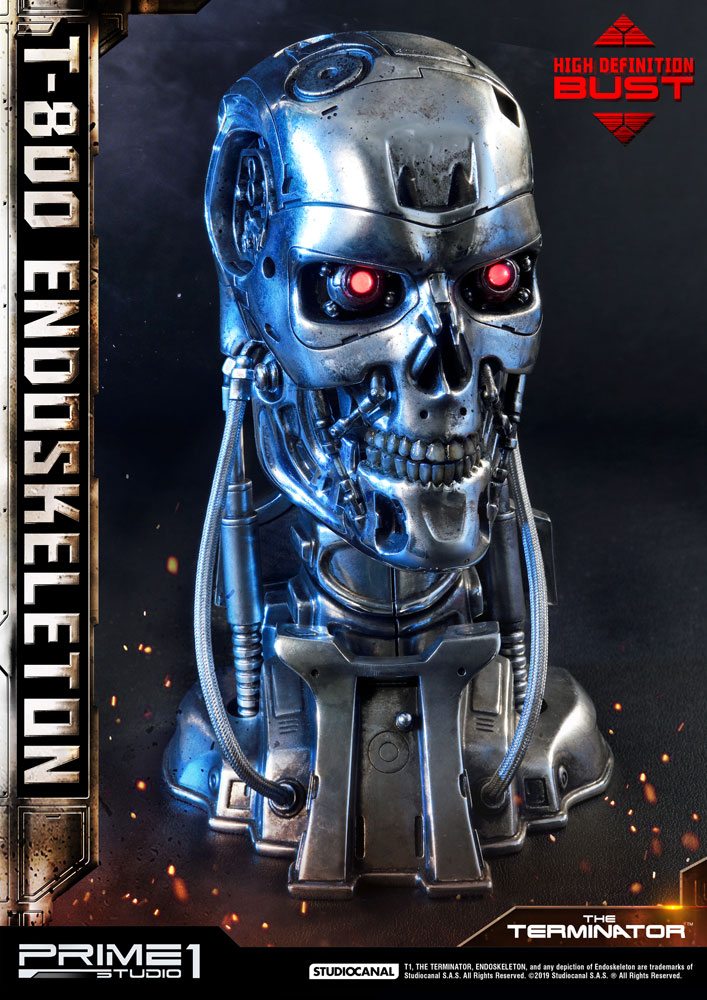 The Terminator High Definition Bust 1/2 T-800 Endoskeleton Head 22 cm
