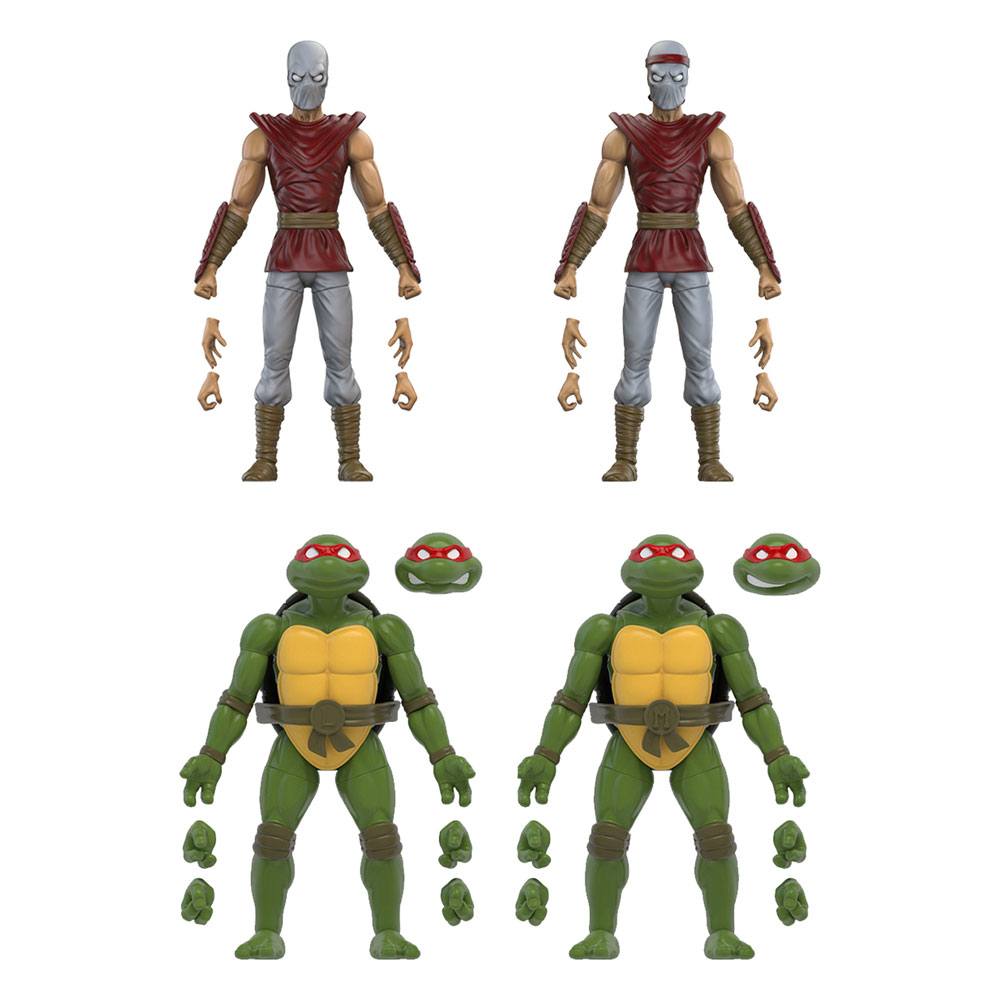 Teenage Mutant Ninja Turtles BST AXN Action Figure 4-Pack Mirage Comics Foot Soldiers & Turtles Exclusive 13 cm
