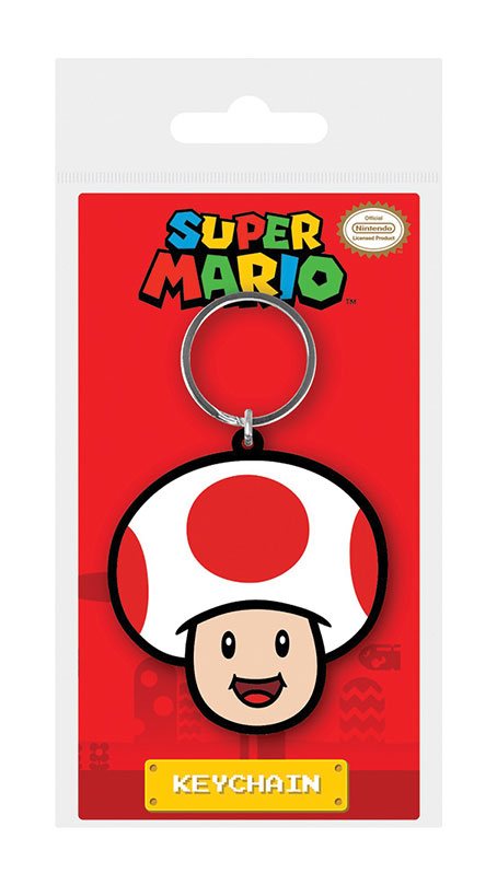 Super Mario Rubber Keychain Toad 6 cm