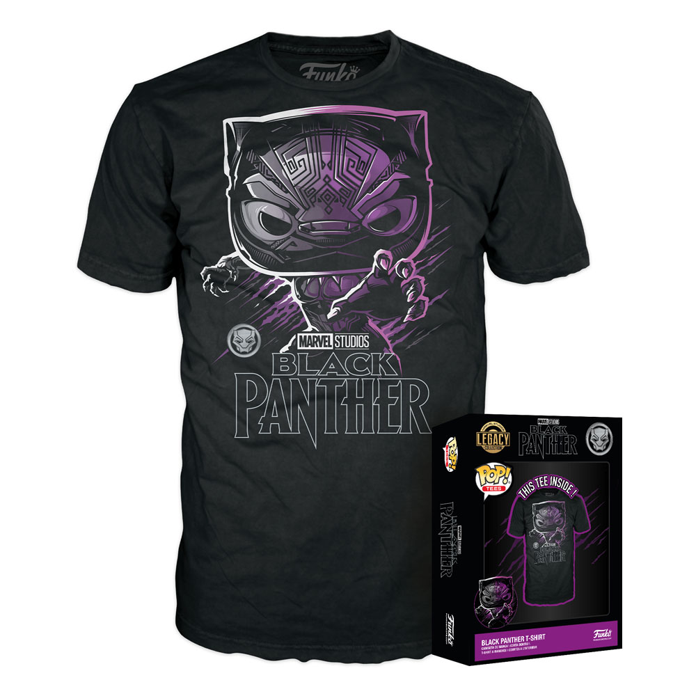 Marvel Boxed Tee T-Shirt Black Panther Size S