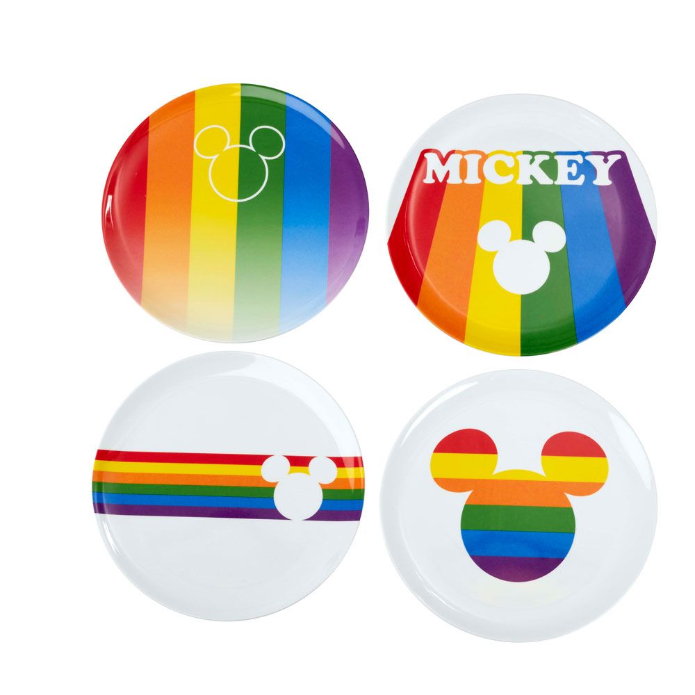 Disney Plates 4-Pack Mickey Rainbow