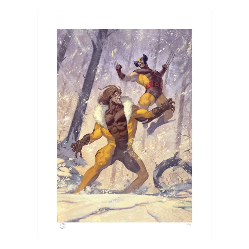 Marvel Art Print Wolverine vs Sabretooth 46 x 61 cm unframed