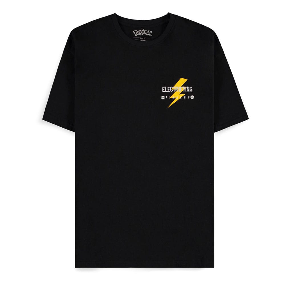 Pokemon T-Shirt Black Pikachu Electrifying Line-art Size S