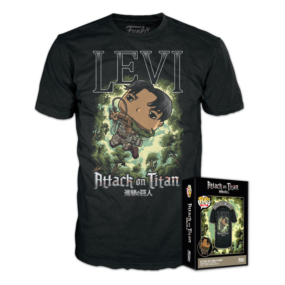 Attack on Titan Boxed Tee T-Shirt Levi Ackerman Size M