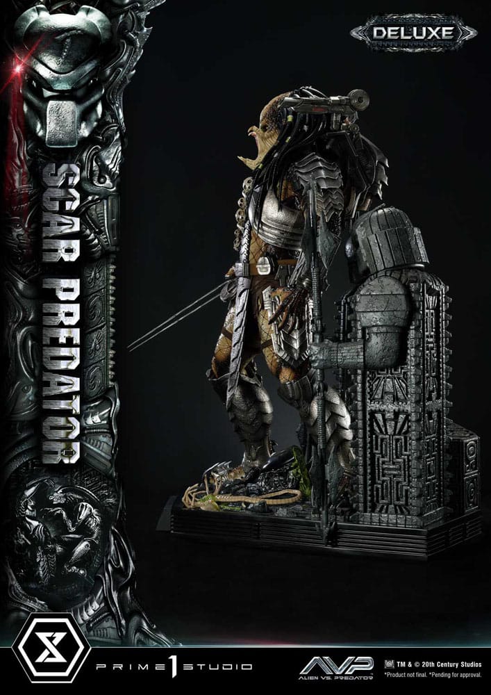 The Alien vs. Predator Museum Masterline Series Statue 1-3 Scar Predator Deluxe Version 93 cm