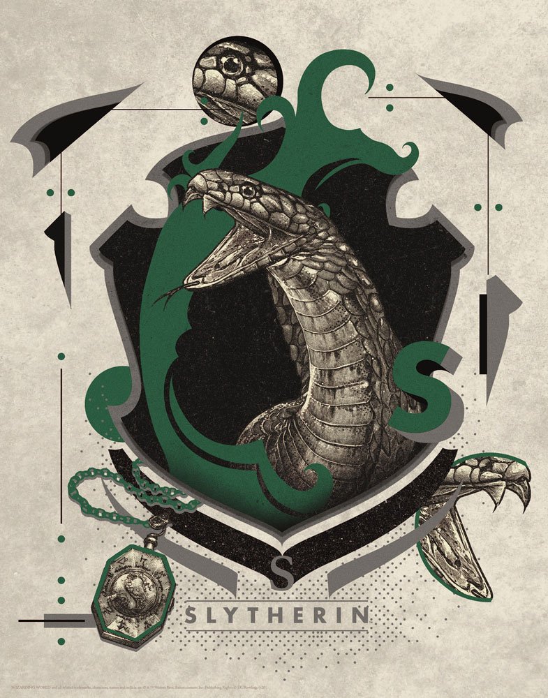 Harry Potter Art Print Slytherin 36 x 28 cm