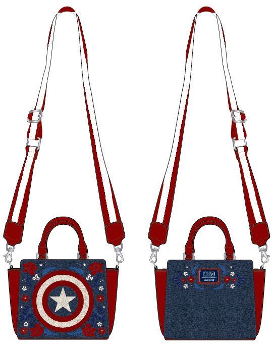 Marvel by Loungefly Crossbody Captain America 80th Anniversary Floral Shield