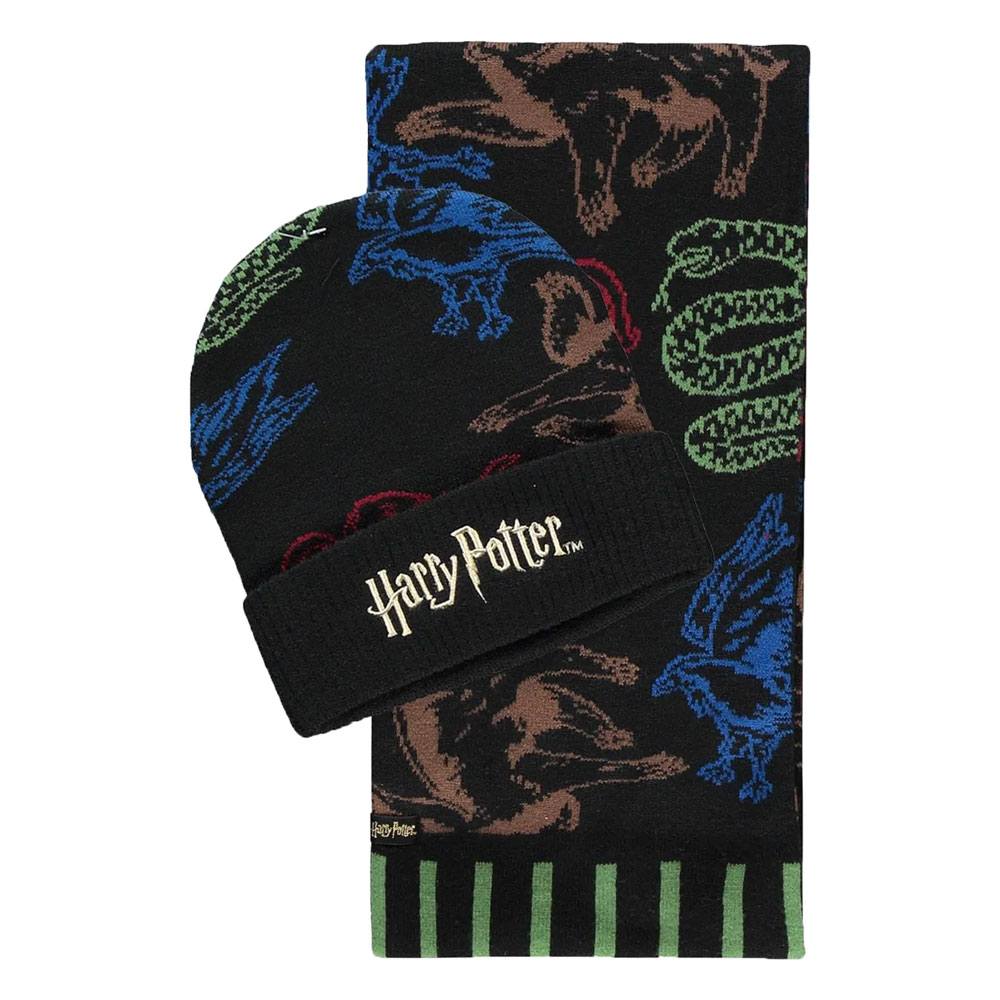 Harry Potter Beanie & Scarf Set Hogwarts Houses Colored