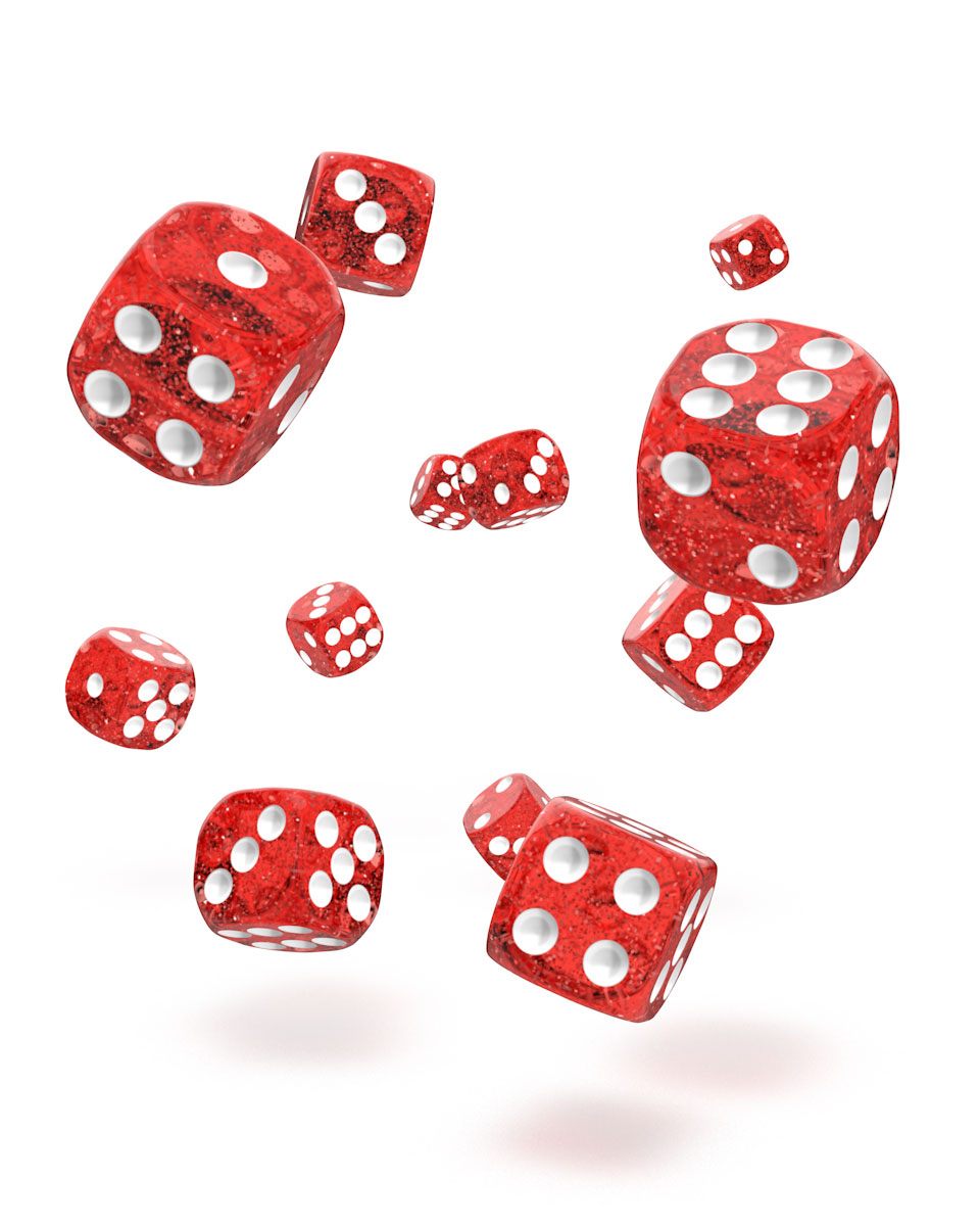 Oakie Doakie Dice D6 Dice 12 mm Speckled - Red (36)