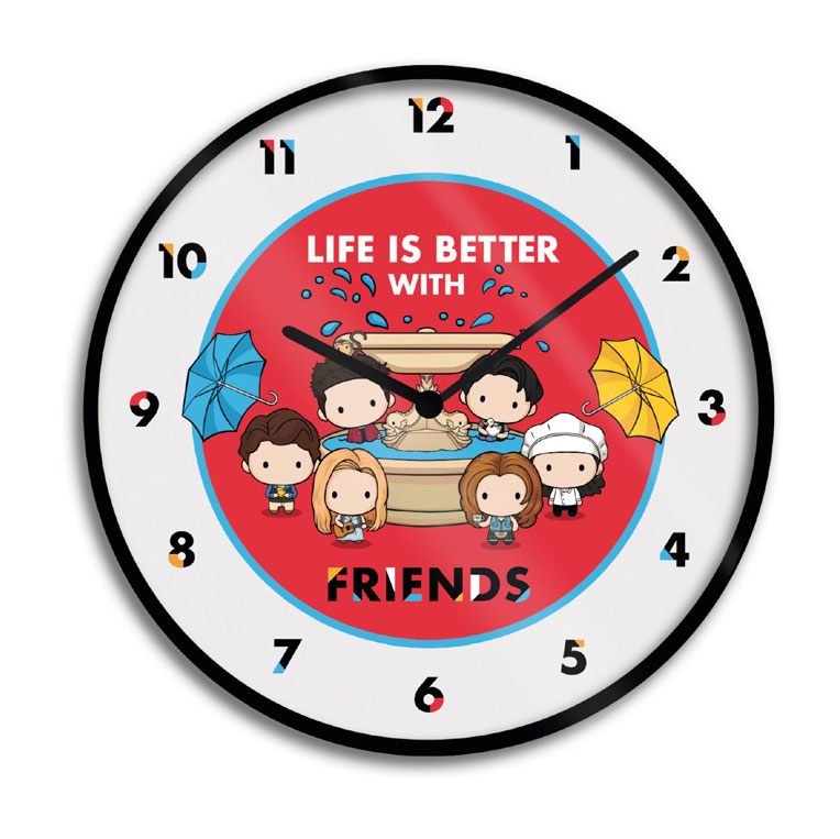 Friends Wall Clock Life is Better with Friends Chibi