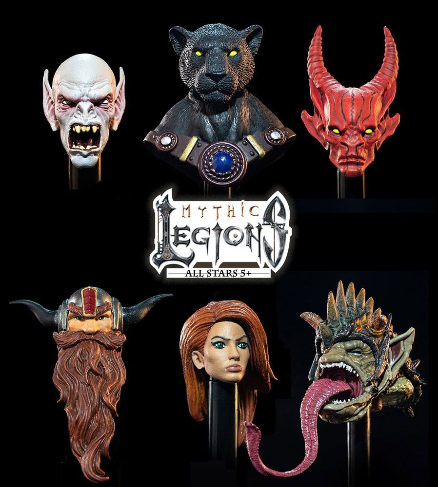 Mythic Legions: All Stars 5+ Accessory Set Heads Pack 1