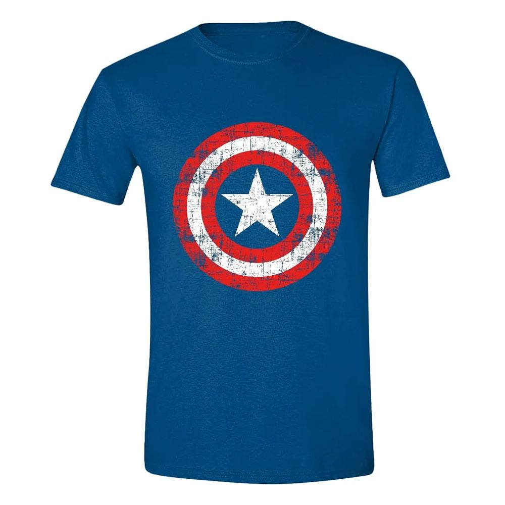 Marvel T-Shirt Captain America Cracked Shield Size S