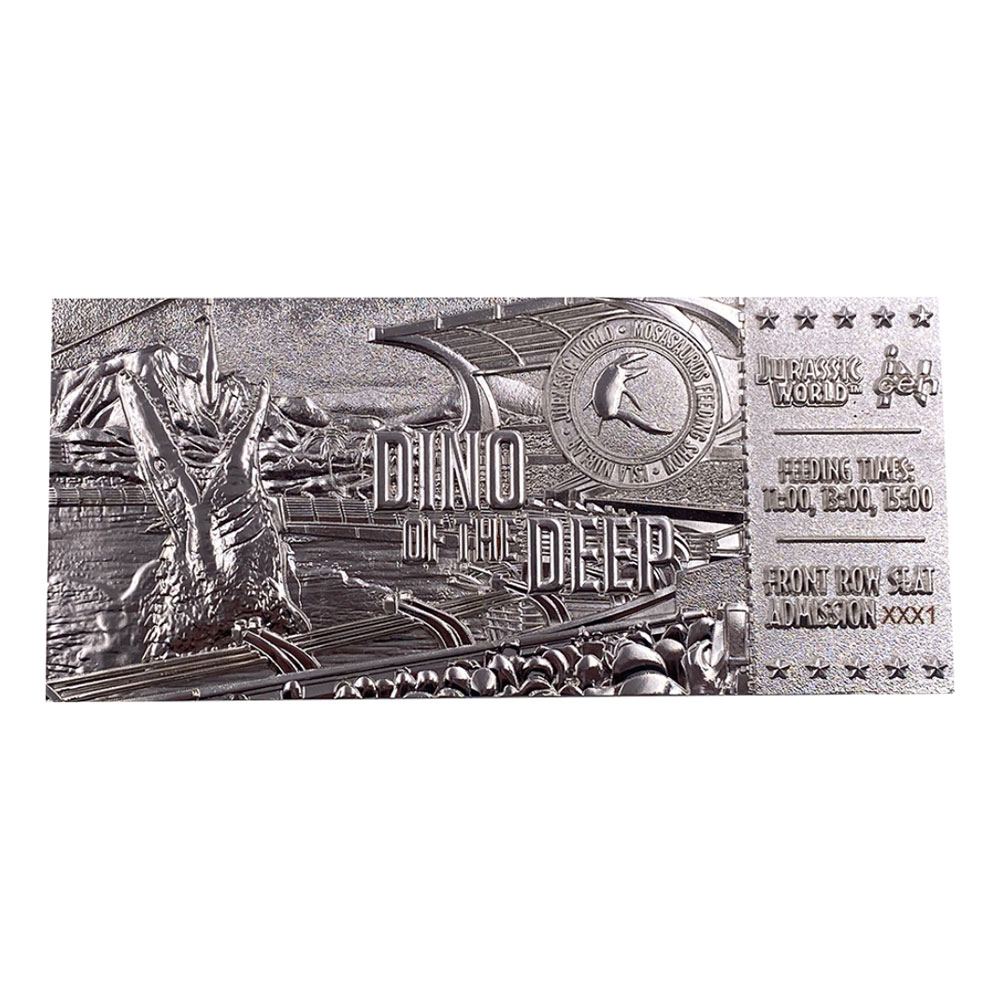 Jurassic Park Replica Mosasaurus Ticket Ticket (silver plated)
