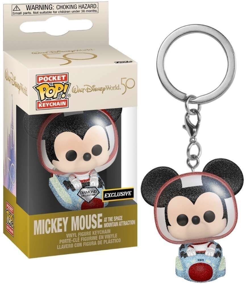 Disney 50th Anniversary Pocket POP! Vinyl Keychain 4cm Mickey Mouse at the Space Mountain Attraction