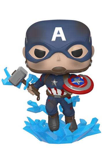 Avengers: Endgame POP! Movies Vinyl Figure Captain America w/Broken Shield & Mjölnir 9cm