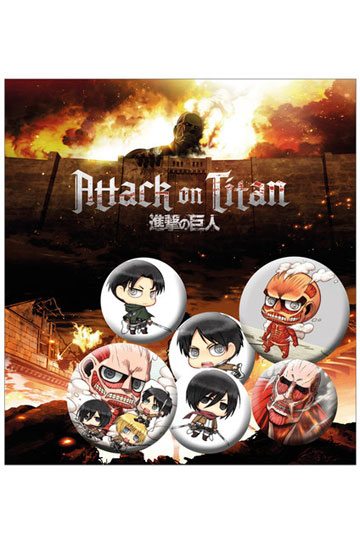 Attack on Titan Pin Badges 6-Pack Mix 2