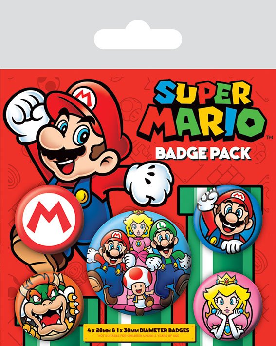 Super Mario Pin-Back Buttons 5-Pack*