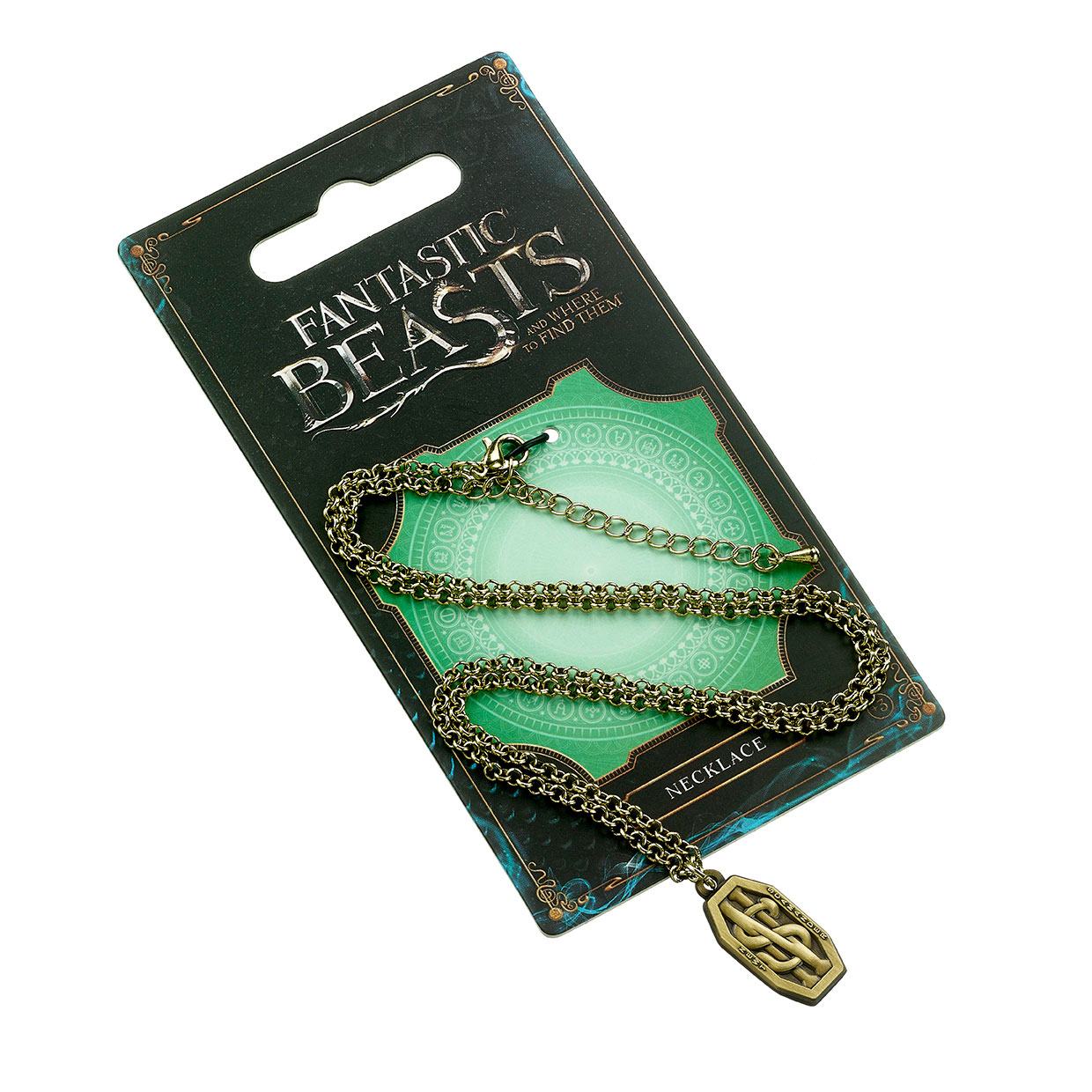 Fantastic Beasts Pendant & Necklace Newt Scamander Logo (antique brass plated)
