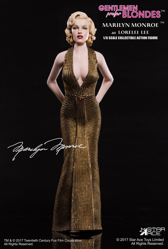 Gentlemen Prefer Blondes My Favourite Legend Action Figure 1/6 Marilyn Monroe Gold Dress Ver. 29 cm