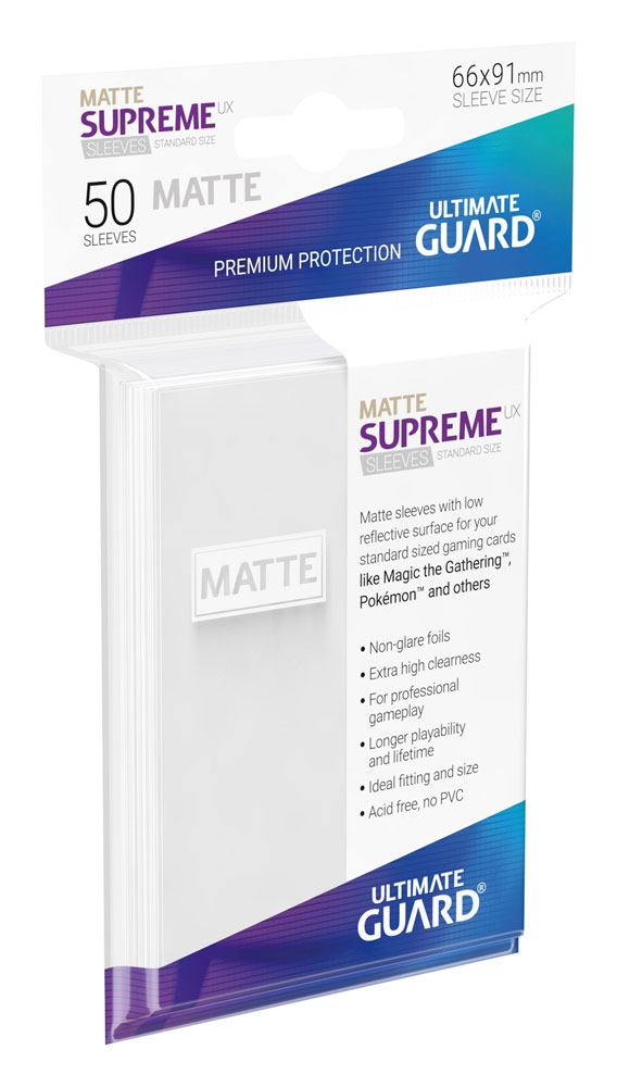 Ultimate Guard Supreme UX Sleeves Standard Size Matte White (50) set van 10 stuks